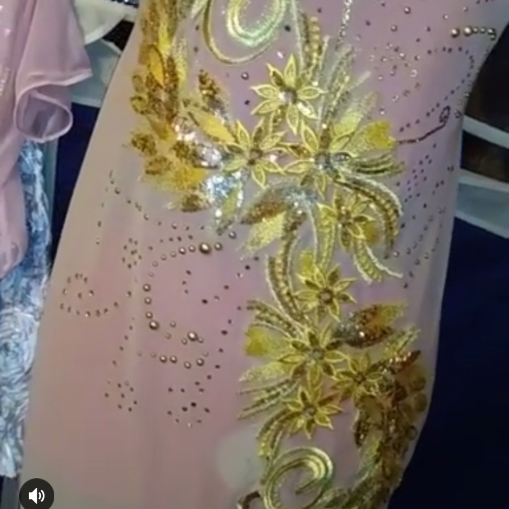 Custom made dress w/hand sewn ornaments